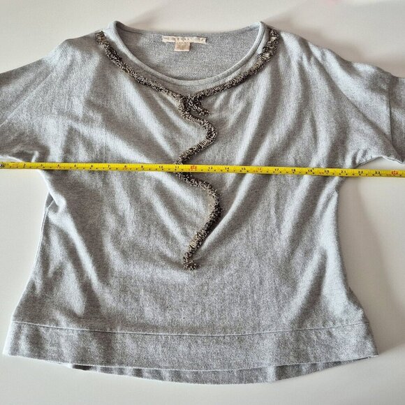 EUC Nougat London marbled grey cotton blend top with embellished detail, 1 - Picture 15 of 15